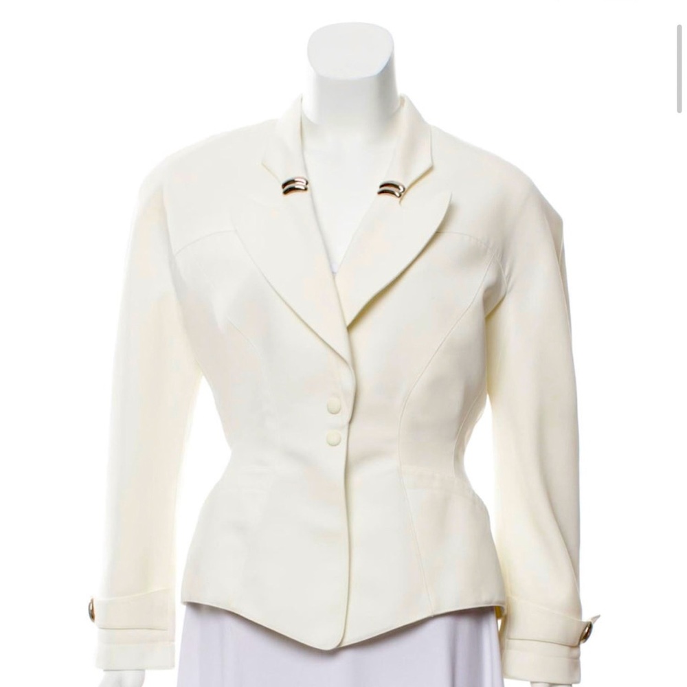 THIERRY MUGLER 1989 Ivory Blazer Suit Jacket